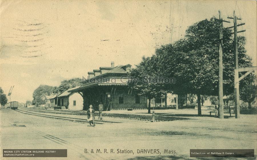 Postcard: Boston & Maine Railroad Station, Danvers, Massachusetts